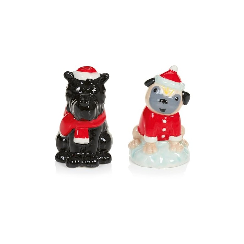 Premier Decorations Santa Dog Salt and Pepper Shakers - 8cm