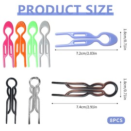 YCHYAN Pack of 8 Large Hair Pins, PC Material Vintage U-Shaped Hairpin, U Shaped Hairpin for Buns, French Twist Hair Pin, Hair Fork, Hair Accessories, for Women, Handle Hairpins, Everyday Hairstyle