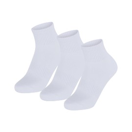 SLKY 3 Pairs Womens Quarter Ankle Cotton Socks - 3x Black
