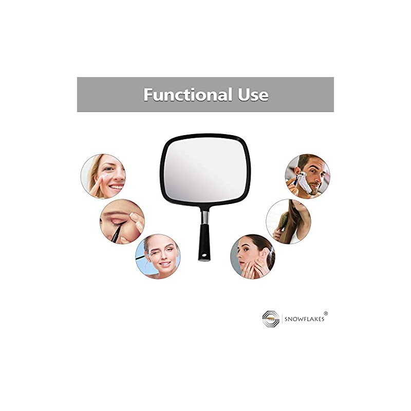 Espejo de mano Snowflakes, espejo de mano grande y cómodo
