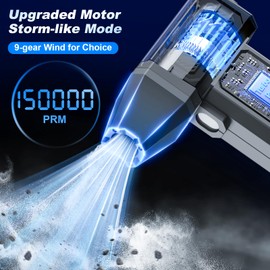 Mini Blower Turbo Fan,Compressed Air Duster,100,000RPM Super Power Cordless Electric Air Duster,No Canned,3-Gear Adjustable Turbo Fan Duster Blower for Keyboard PC,Car,Outdoor and House Cleaning