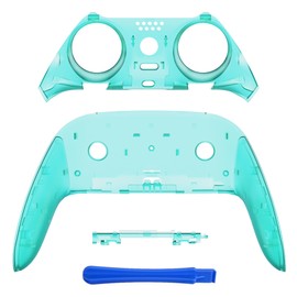 eXtremeRate Top Bottom Decorative Trim Shell Compatible with p 5 Edge Controller DIY Replacement Front Back Clip Shell, Custom Emerald Green Plates Cover Compatible with p 5 Edge Controller