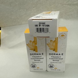 derma e 3 DERMA E VITAMIN C Concentrated Serum HYALURONIC Acid 15 ml Each exp. 10/2026