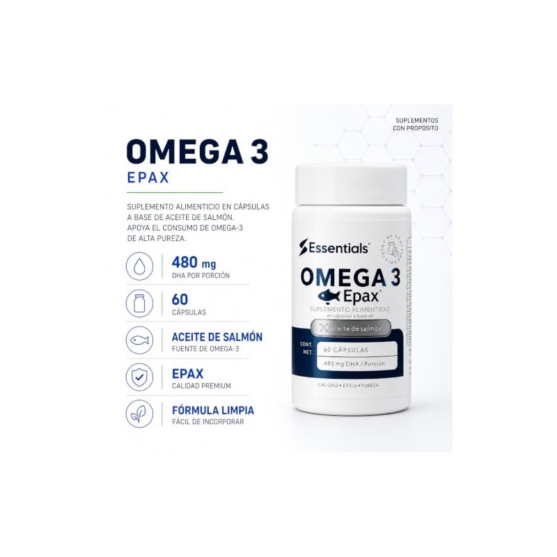 Omega Epax 480 Dha Cápsulas Aceite Pescado Alta Pureza Epa