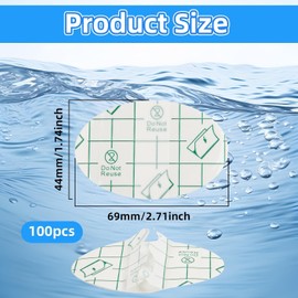 100 PCS Ear Covers for Shower, Clear Waterproof Ear Stickers Ear Covers for Swimming Shower Ear Protectors, Disposable Ear Tape for Shower Surfing Snorkeling and Other Water Sports (1.7 x 2.7in)