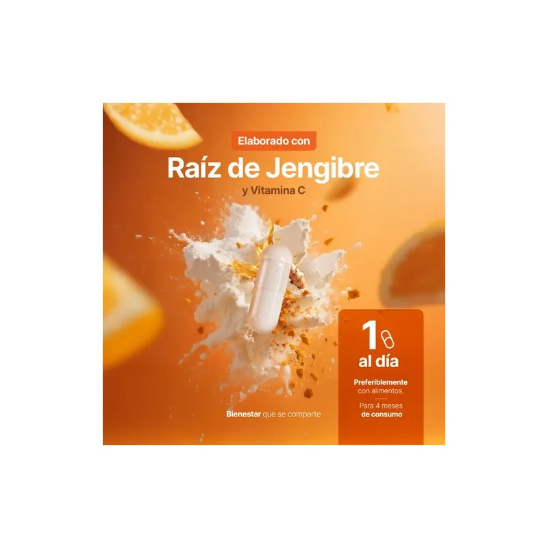 Vitamina Jengibre 120 Cápsulas 600 Apoya Energía Defensas Naturales Bienestar