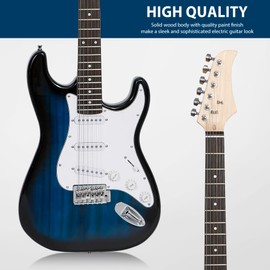 Epetlover 39 Inch Full Size Electric Guitar Beginner Starter Kit with 10W Amplifier, Bag, Strap, Strings, Tuner, Cable, Picks, Blue