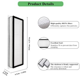 4 Pack Replacement HEPA Filters Compatible with Roborock Qrevo Master, Qrevo Slim,Saros Z70 Robot Vacuum Cleaner, Washable High-Efficiency Vacuum Filters Accessories