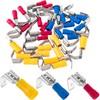 ANCIRS 30pcs Semi-Insulated Piggyback Spade Connectors, Quick Disconnect Piggyback Spade