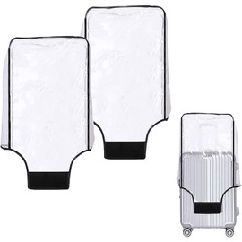 boogift 2 pcs Clear PVC Suitcase Cover Clear Waterproof Scratchproof PVC Suitcase Luggage Cover Protector Cover Travel Luggage Trolley Case Cover (30)