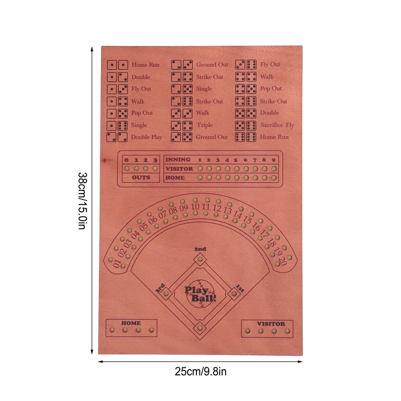 Baseball Dice Board Game Wooden Fun Baseball Battle Table Game