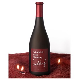 Encoink Engagement Gifts for Couples - Pearled Candle Sand in Wine Bottle with Wicks - Bridal Shower Gifts, Bride to Be Fiance Gift for Engagement Party, Wedding Planning, Red Wine Scent(13Oz)