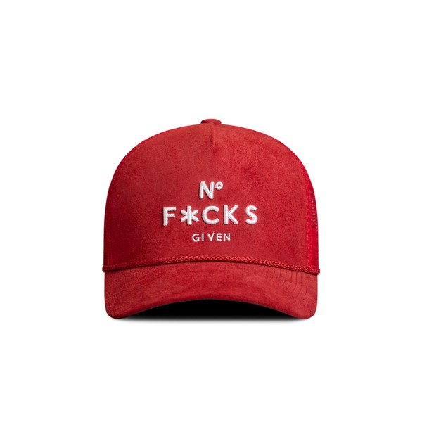 FIELD GRADE No F*CKS Given Carmine Suede Trucker Hat