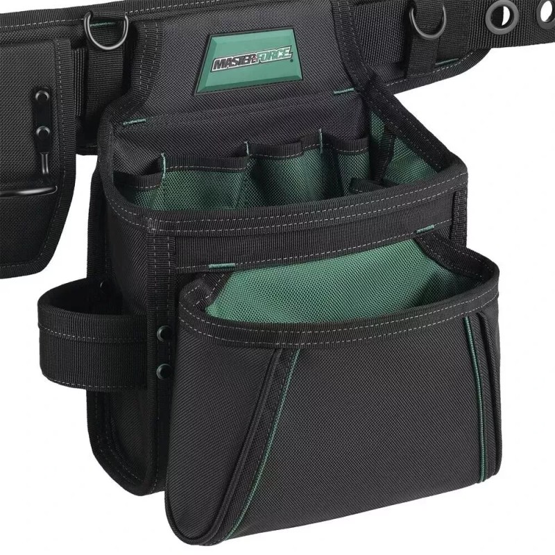 Masterforce 18-Pocket Pro Carpenter's Tool Belt Suspenders Padded DIY Projects