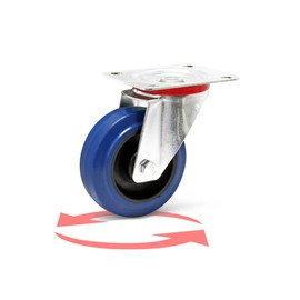 Wiltec Swivel Castor 100 mm up to 150 kg with Plastic Wheel and Mounting Plate Transport Roller Quiet Running Unbraked Furniture Castor