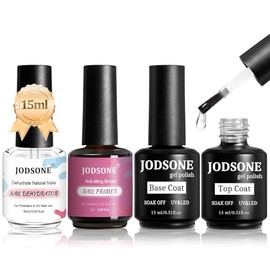 JODSONE 15ML Deshidratador de Uñas Primer base y top coat semipermanente Superficie Brillante Secado Rápido Duradero En Casa DIY Nail Salon Girl Gift 