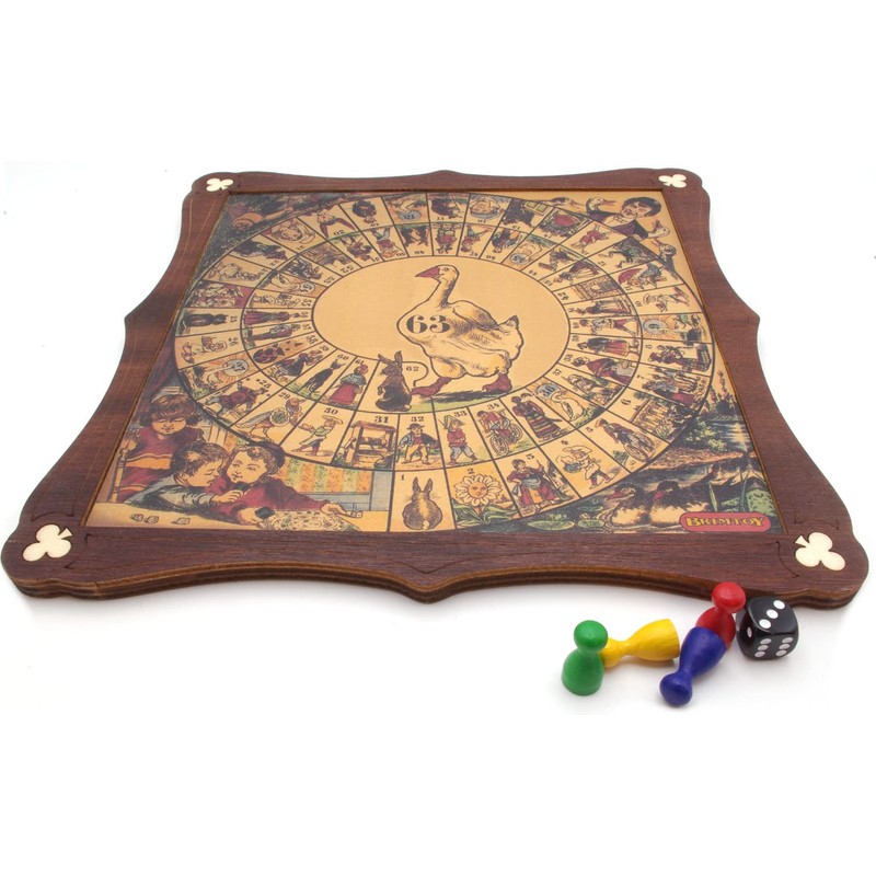 Game of Goose, traditional wooden board game