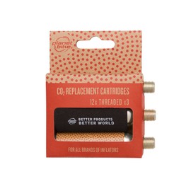 Planet Bike 12g Threaded CO2 Replacement cartridges - 3 Pack, Red/Gold