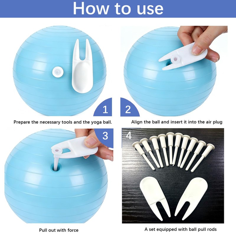 EMYVSVO 12pcs Yoga Ball Plug Replacement Kit, Pilates Ball Air