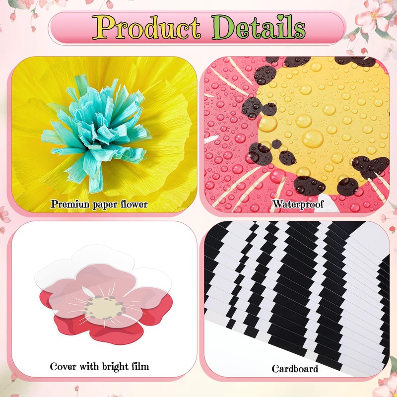 Lunmon 62 Pcs Hello Spring Bulletin Board Sets Spring Flower