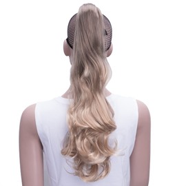 IMISSU Curly Ombre Color Claw Ponytail Hair Extensions Pony Tail Clip in Hairpiece (Ombre Light Brown)