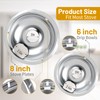 4 Pack Chrome Drip Pans, Compatible with Whirpool Kenmore Frigirate