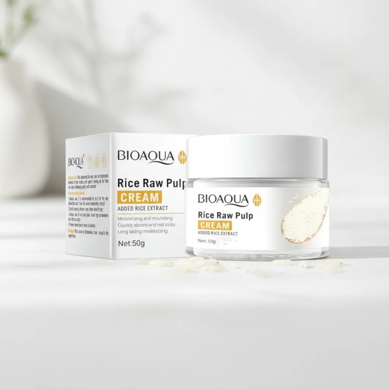 Kit Pzas Crema Facial Bioaqua Rice Raw Pulp 50g Hidratant