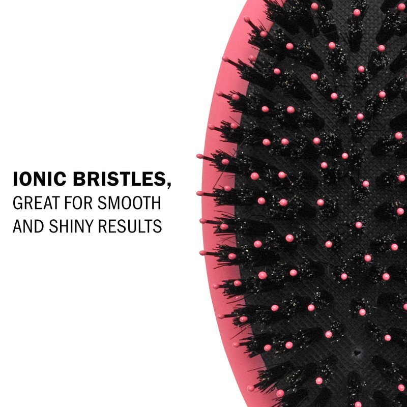 WIGO Cepillo ovalado de cerdas iónicas, suave y brillante