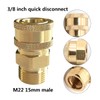 Pressure Washer Adapter Kit, 3/8 in Quick-Connect x M22-15mm Connections,