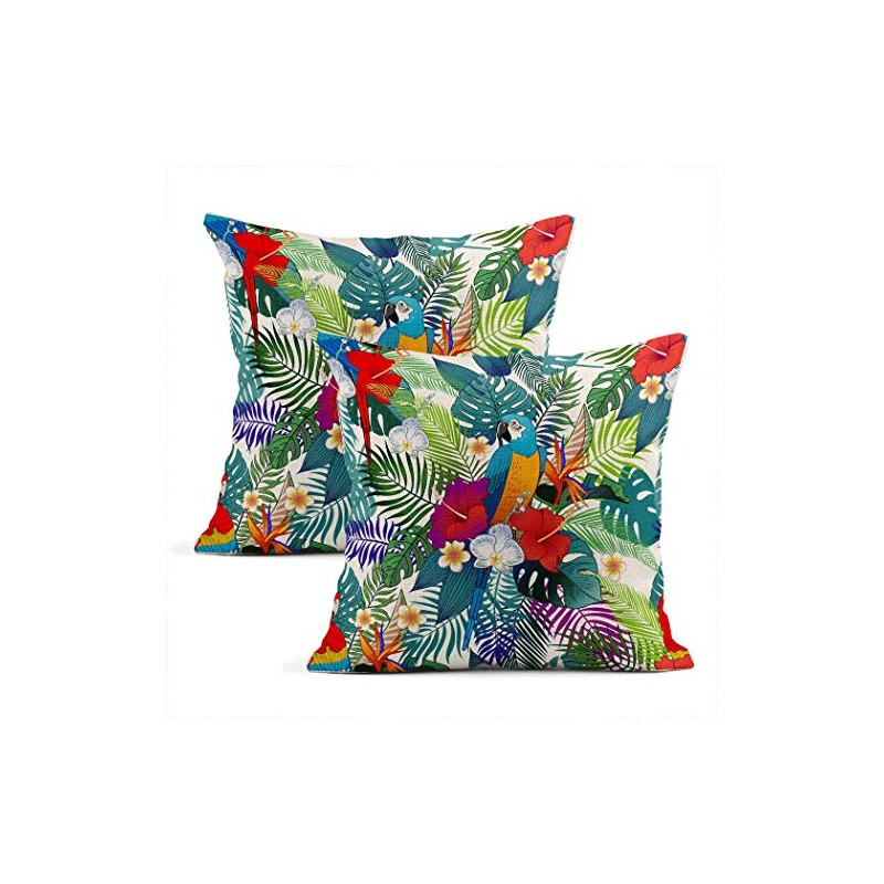Zynii Set Of Two Throw Cushion Covers Decorative Botanical Beautiful