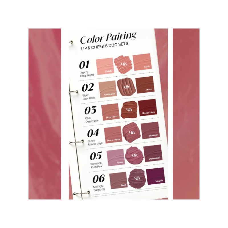 LE'NECT Color Pairing Lip & Cheek 2g*2colors, Color:05 Romantic Plum