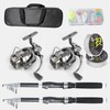 2PACK Fishing Pole Combo,Carbon Fiber Fishing Rod Spinning Reels Fishing