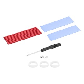 MECCANIXITY 1 Pack M.2 2280 Nvme SSD Heatsink Cooler Alloy Aluminum Heat Sink with Mounting Screws Screwdriver Kit,1mm,1.5mm Thermal Pad, for PC Laptop, Red