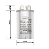 HUABAN 2 Pieces 15 uF Start Capacitor CBB65 450V 50/60Hz