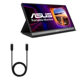 BoxWave Cable Compatible with ASUS MB16AC - DirectSync PD Cable (3ft) - USB-C to USB-C (100W), Type C Braided 3ft Charge and Sync Cable for ASUS MB16AC - Jet Black