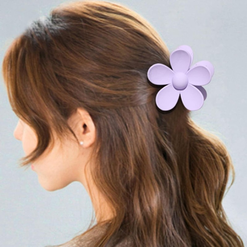 1 Purple Hair Claw - Flower Shaped Plastic Jaw -