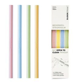 Filapen Reusable Straws - Set of 4 Drinking Straws - Made in Germany & 7x International Award - Sustainable Straw for Hot & Cold Drinks