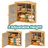 viewcare Corner Bread Box for Kitchen Counter, Bamboo Wood Large