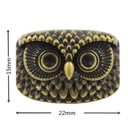 Bezelry 10 Pieces Owl Totem Antique Brass Color Metal Shank Buttons 22mm (Antique Brass)