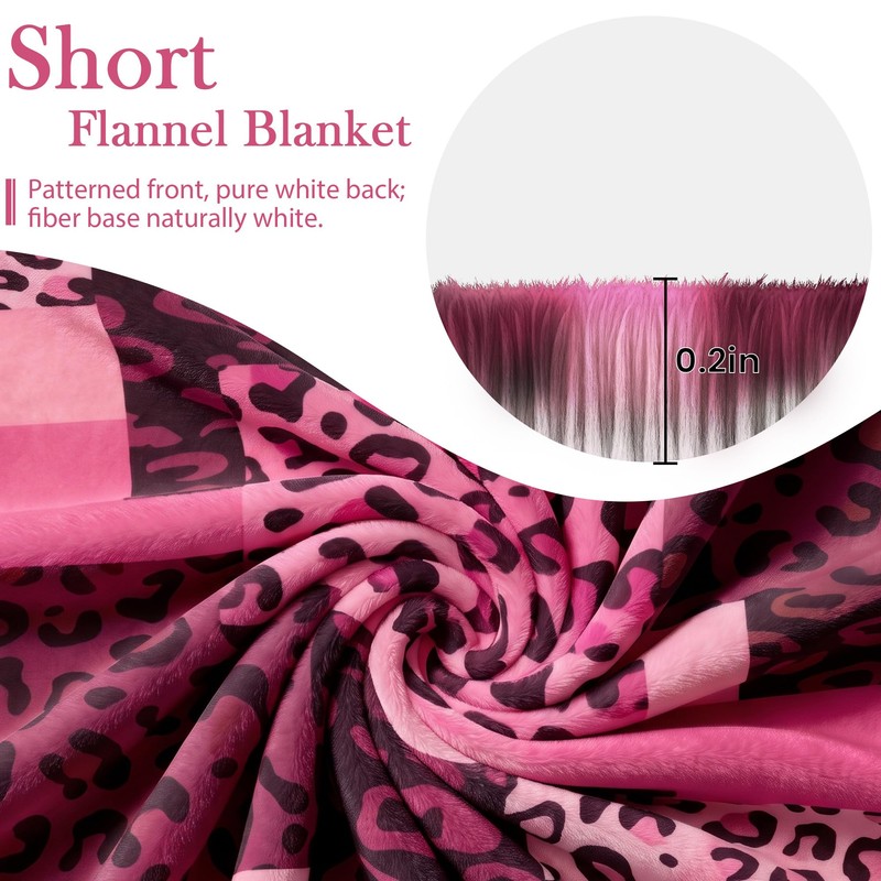 Pink and Black Cheetah Throw Blanket, 50x60 in