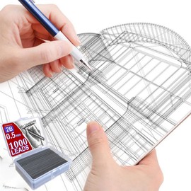 Aninako Mechanical Pencil Lead, 0.5, 1000 Pieces, 2B, High Capacity, Replaceable, Pencil, Refill, Student Gift Box (2B, 0.5mm, 1000 Pieces)