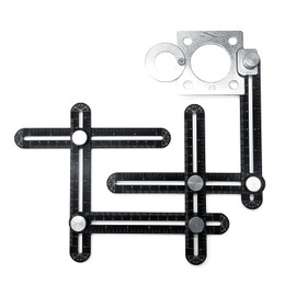 WEITARI Angle Measuring Ruler, 6-Sided Angle Finder Aluminum Alloy Angle Measurement Tool, Universal Tile Opening Locator, Professional Template Tool for Craftsmen Handymen, Builders, Woodworking