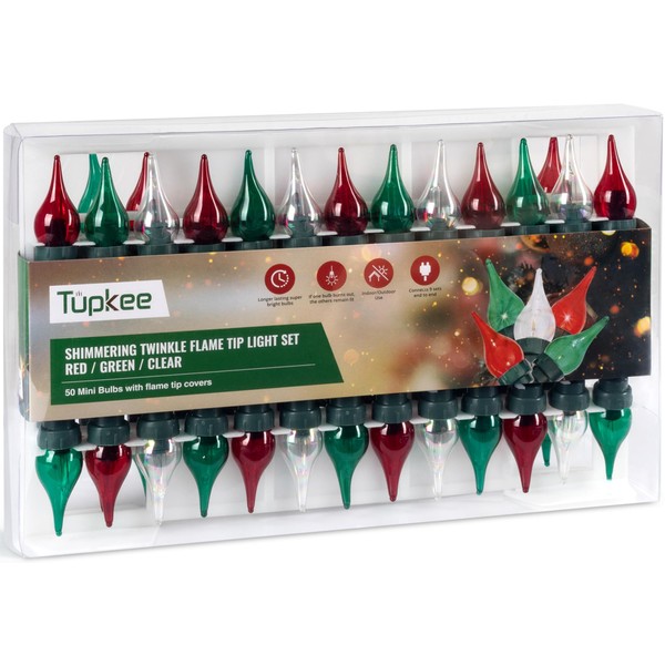 Tupkee Christmas Random Shimmering Twinkle Flame Tip Light Set -
