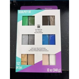 Polyform Sculpey III Polymer Clay Multipack 1oz 12/Pkg-Natural Colors