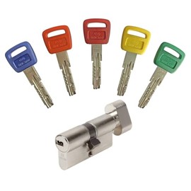 Bricard Olympia 30+30 Knob Cylinder with 5 Keys Silver