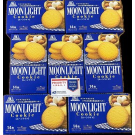 Morinaga Cookies MOON LIGHT Butter Crispy Sweet Snack 7 BOXES (98 cookies)