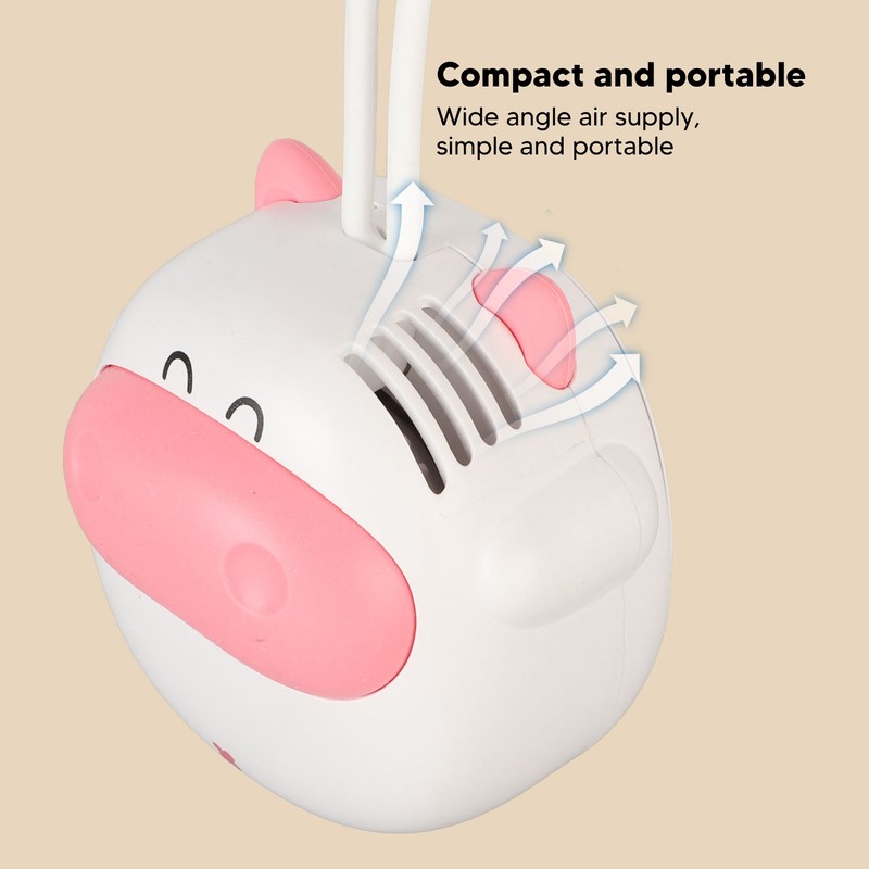 Mini Hanging Neck Fan USB Rechargeable 3 Speeds Bladeless Hands