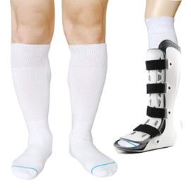 LORVVDE Walking Boot Socks Hospital Sock Liner for Orthopedic Boot Walker Brace, Boot Socks for Air Cam Walkers and Fracture Boot Cast Cover Surgical leg 2 Pairs