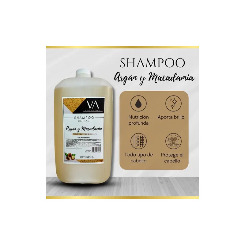 Shampoo Argan Y Macadamia 4 Litros Profesional De Belleza