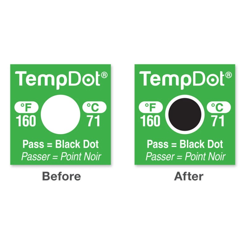DeltaTrak 54126 TempDot High Temperature Dishwasher Thermal Labels, pack of